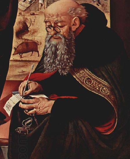 Piero di Cosimo Saint Anthony with pig in background, c. 1480